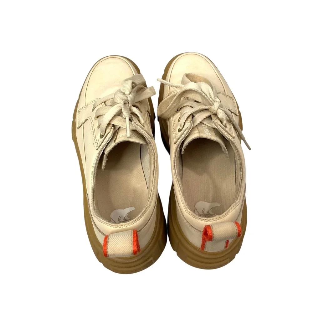 SOREL Caribou X Waterproof leather platform Sneakers‎ size 7 cream
